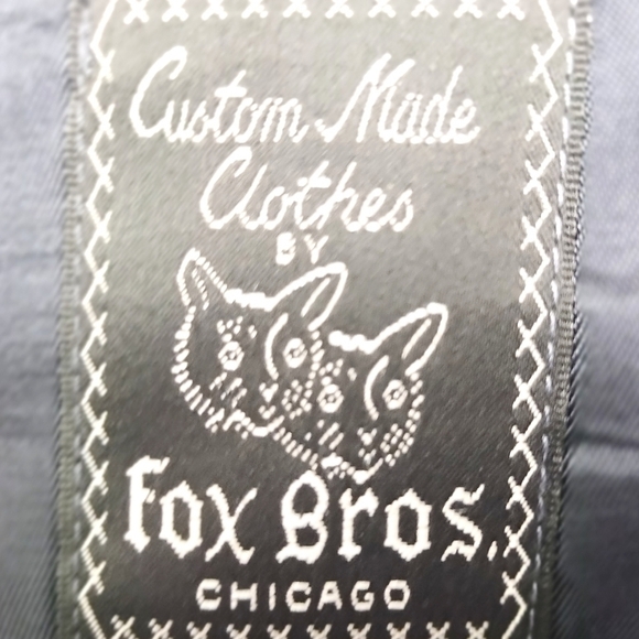 Fox Bros custom made men's grey pinned striped 3 buttons blazer - Picture 4 of 9